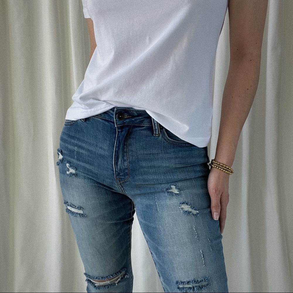 JEANS mid rise skinny jeans — Medium Wash - Picture 4 of 7